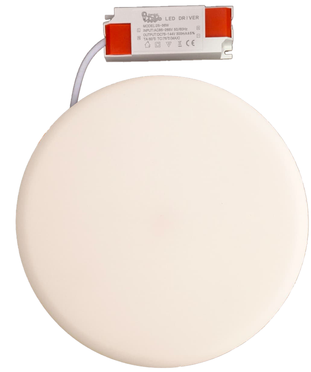 پنل فول لایت توکار 36 وات گرد مهداد الکتریک سایز شو